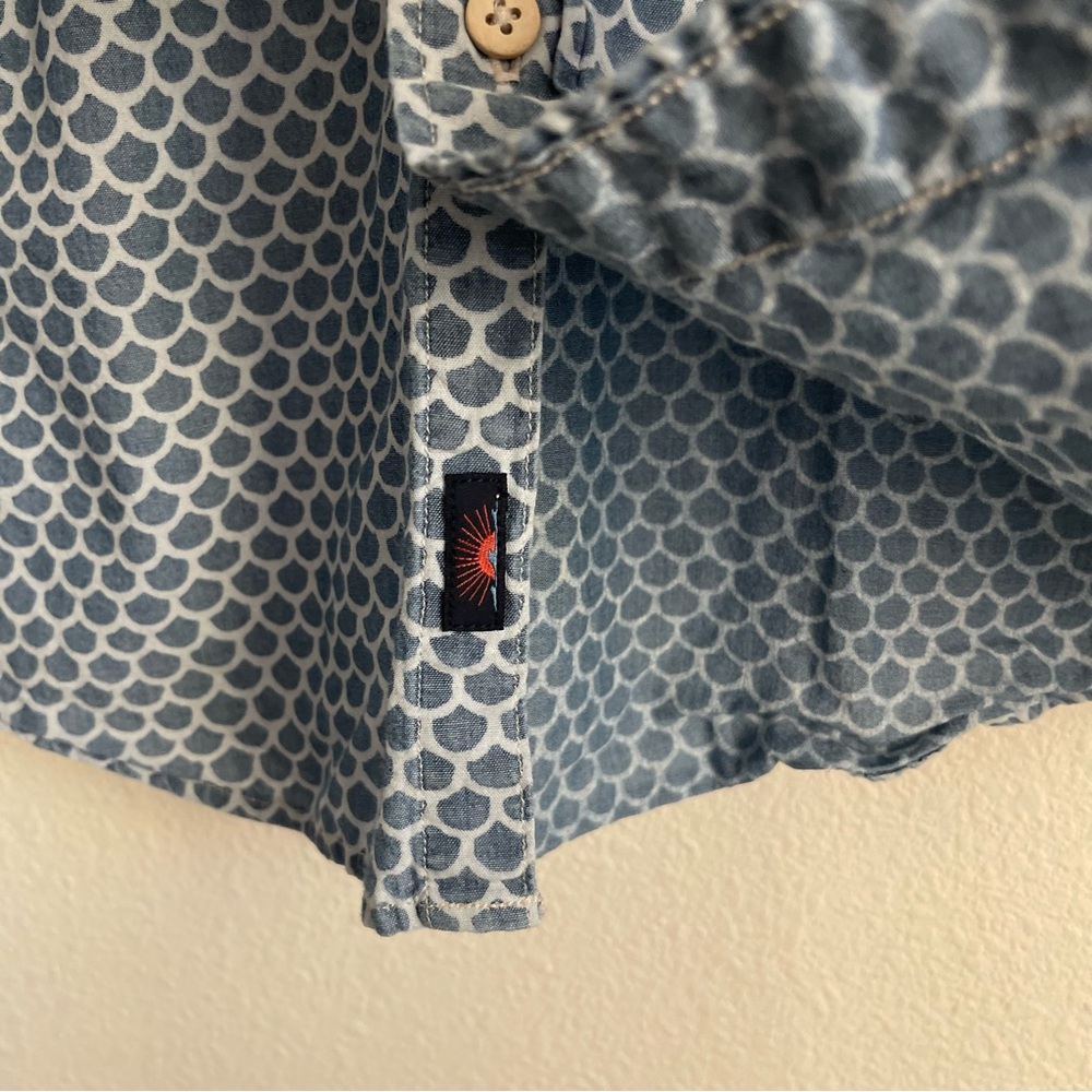 Faherty Scale Print Button Down Short Sleeve Shirt - image 4